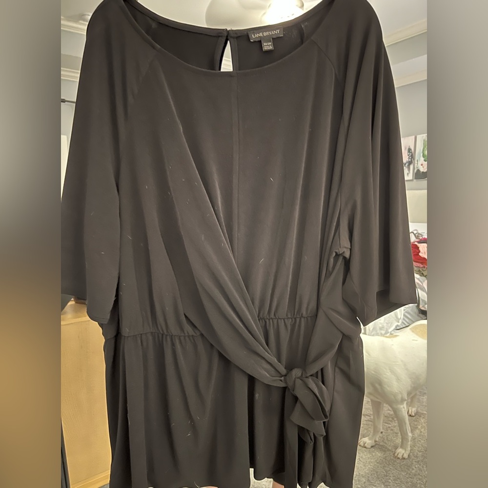 Lane Bryant faux wrap, black work shirt
